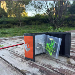 Waterproof zipper pouch with Velcro closure on Aventik wallet