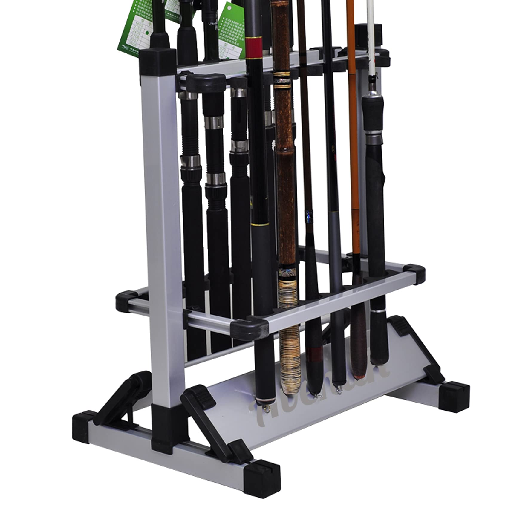 Rack dimensions 17.7 x 17.1 x 12.8 inches with 12-rod capacity