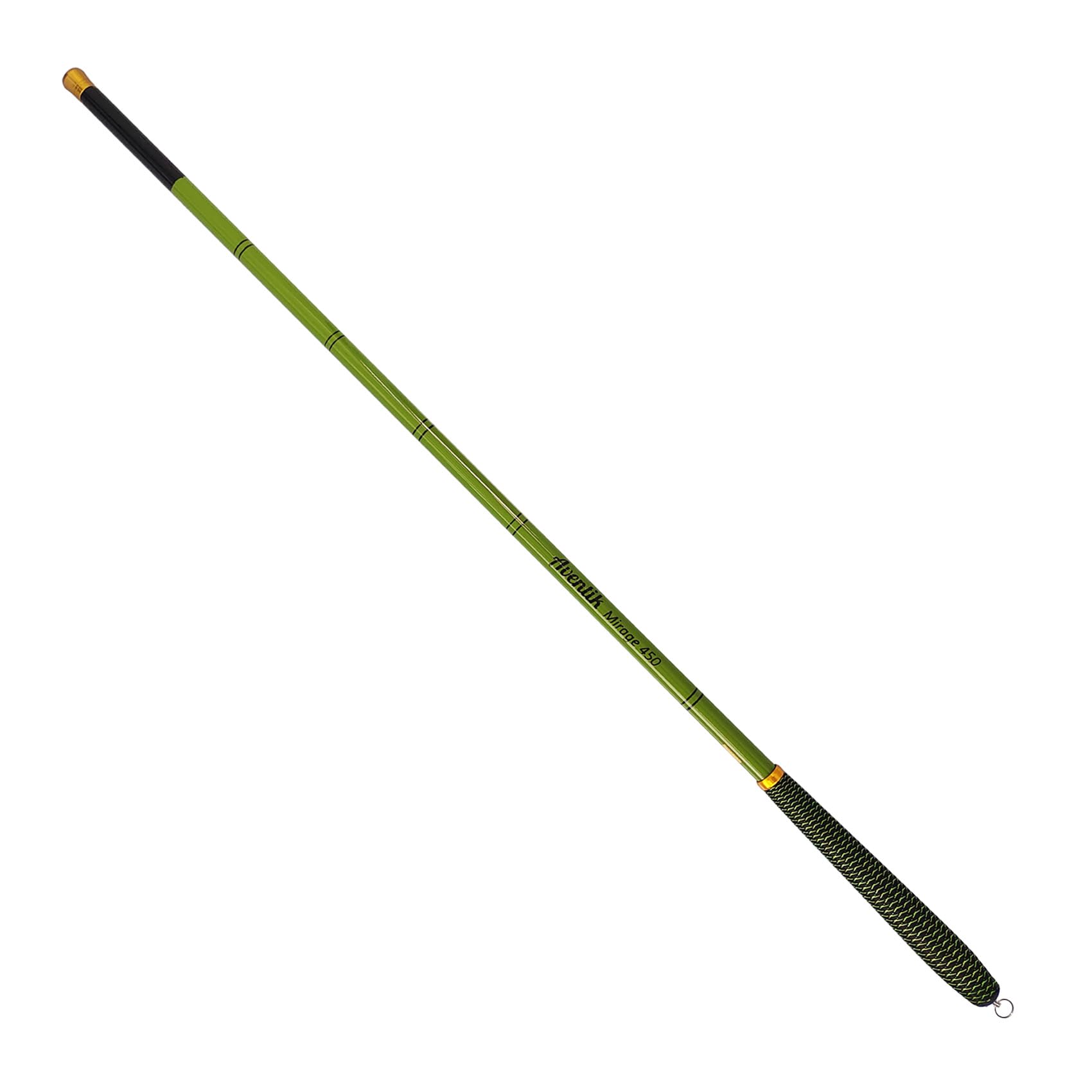 Aventik Mirage green-finish rod on water enables precise casting and quick setup.