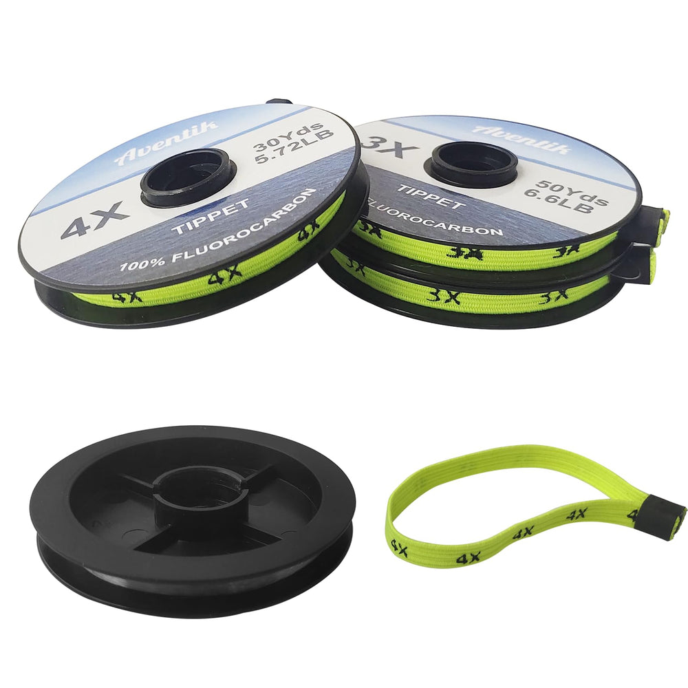 Retainer band keeps the tippet line tightly spooled and protects from UV exposure