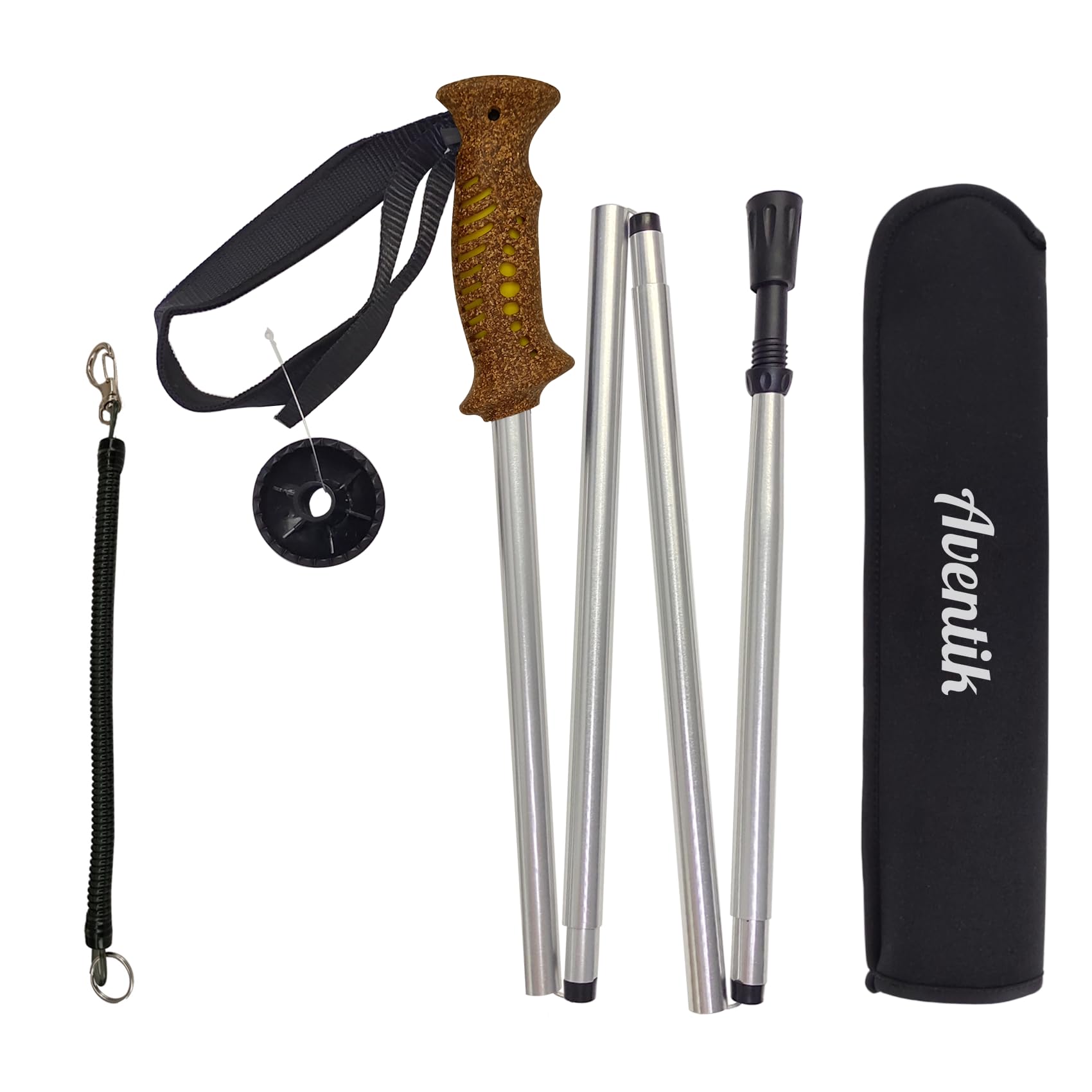 Aventik wading staff extended to 55 inches for deep-water navigation.