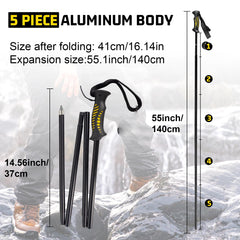 Aventik wading staff folded compact for easy backpack storage