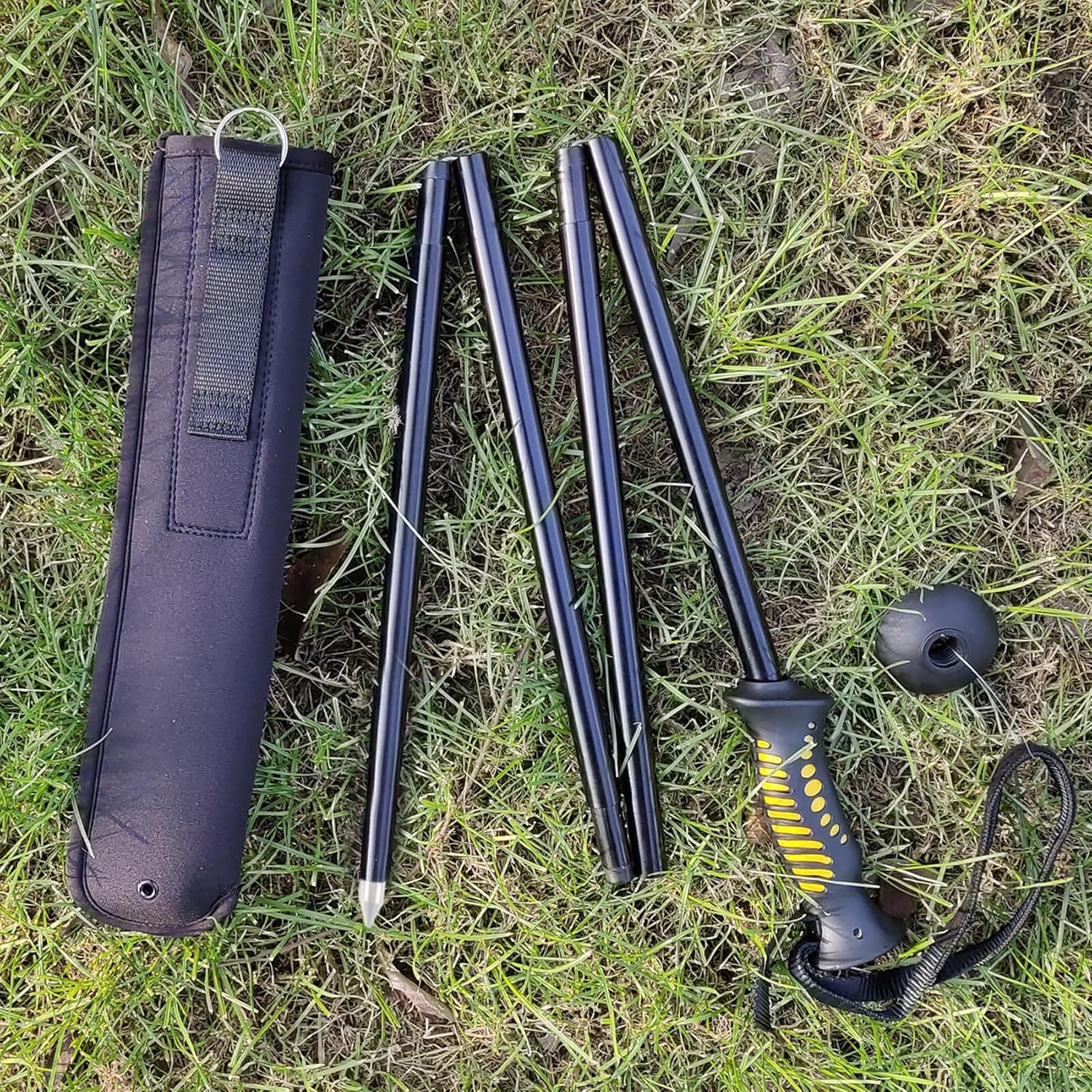 Aventik wading-staff-in-use-wading action demonstrates stability on uneven riverbeds