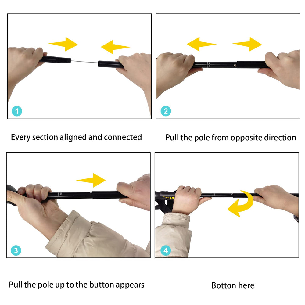 Aventik wading staff rubber-handle close-up demonstrates comfortable grip
