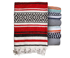 $averPak BodyForge blanket front view shows bold red, black, white tones for warmth and style.