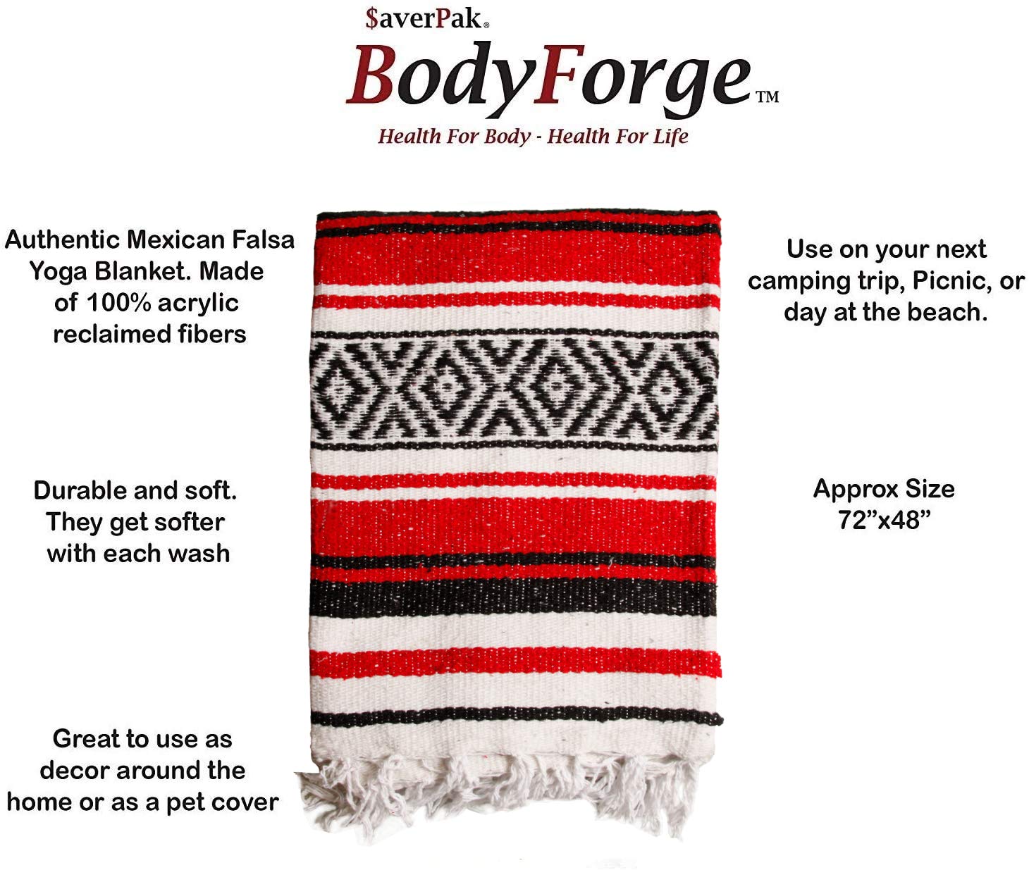 $averPak BodyForge texture close-up highlights soft, durable acrylic fibers for everyday comfort.
