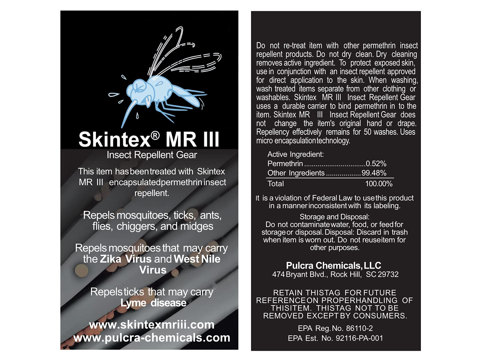Skintex MRIII treated product offers long-lasting protection up to 50 washes