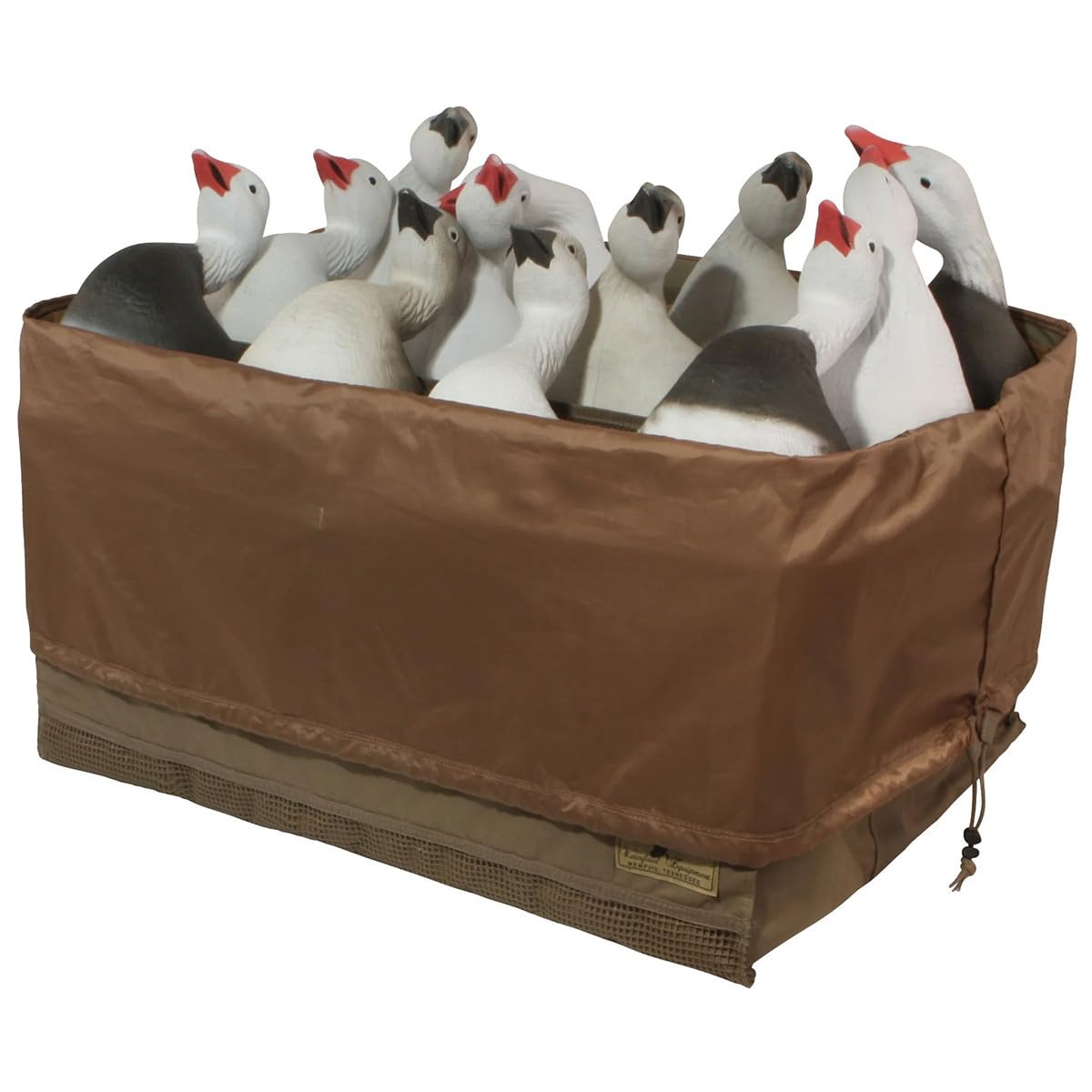 Avery 00159 goose decoy bag side view, easy transport with shoulder strap and side handles.