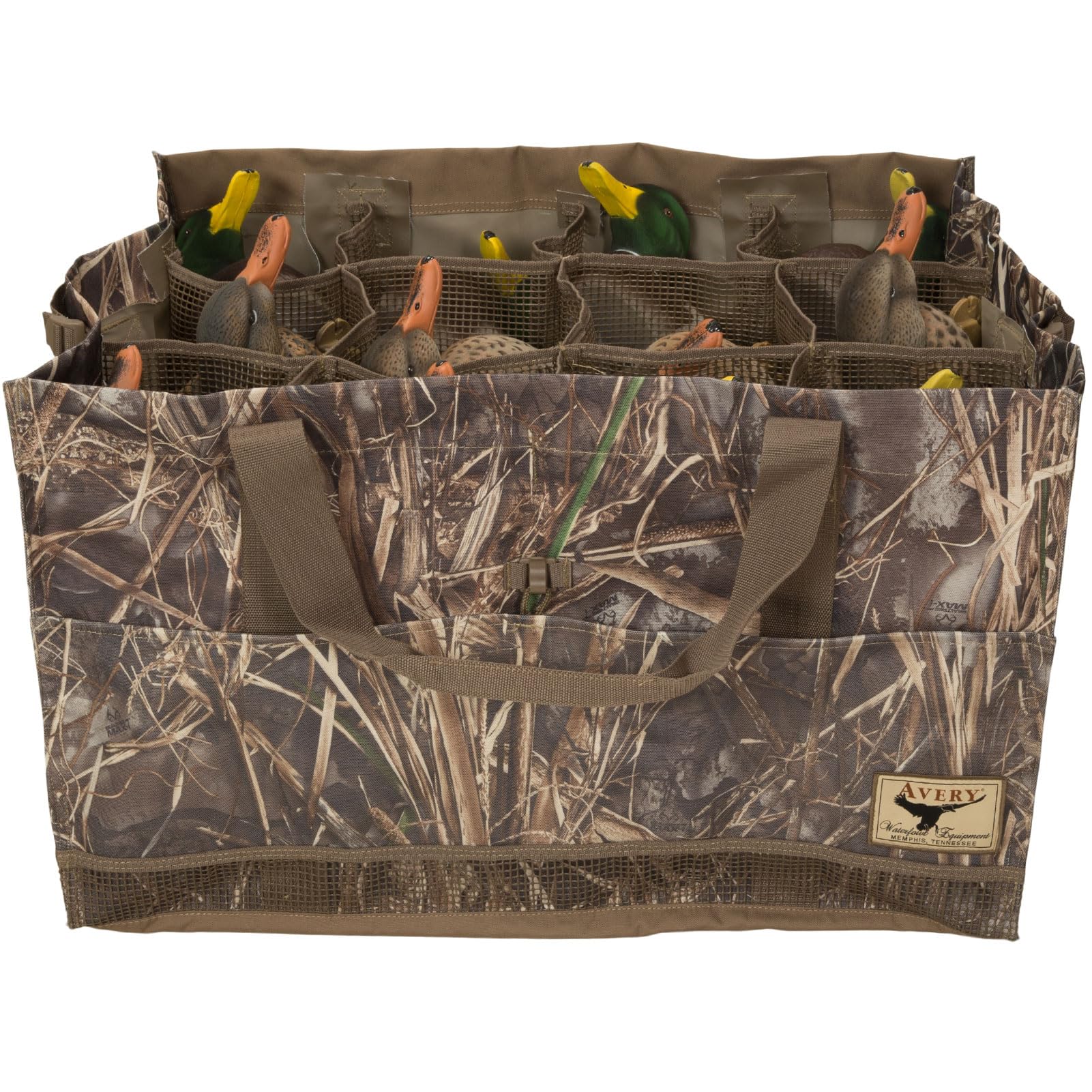 Avery 12-Slot Duck Decoy Bag, mesh bottom for quick drainage after the hunt.