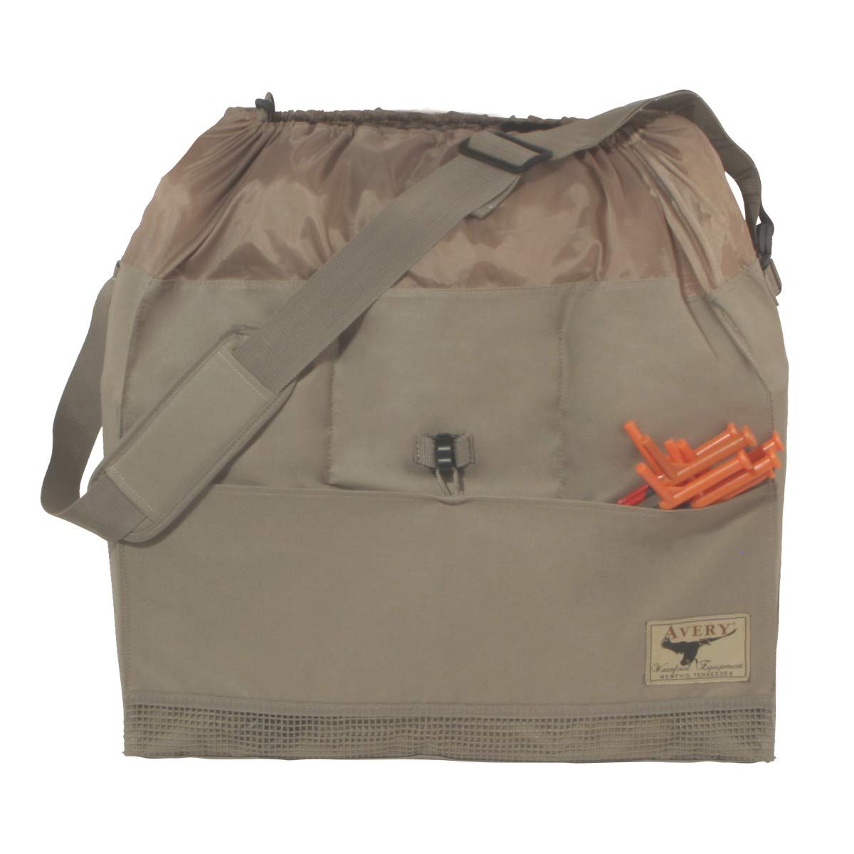 Avery decoy bags sleds close-up field khaki shows duramax fabric and no-slip strap