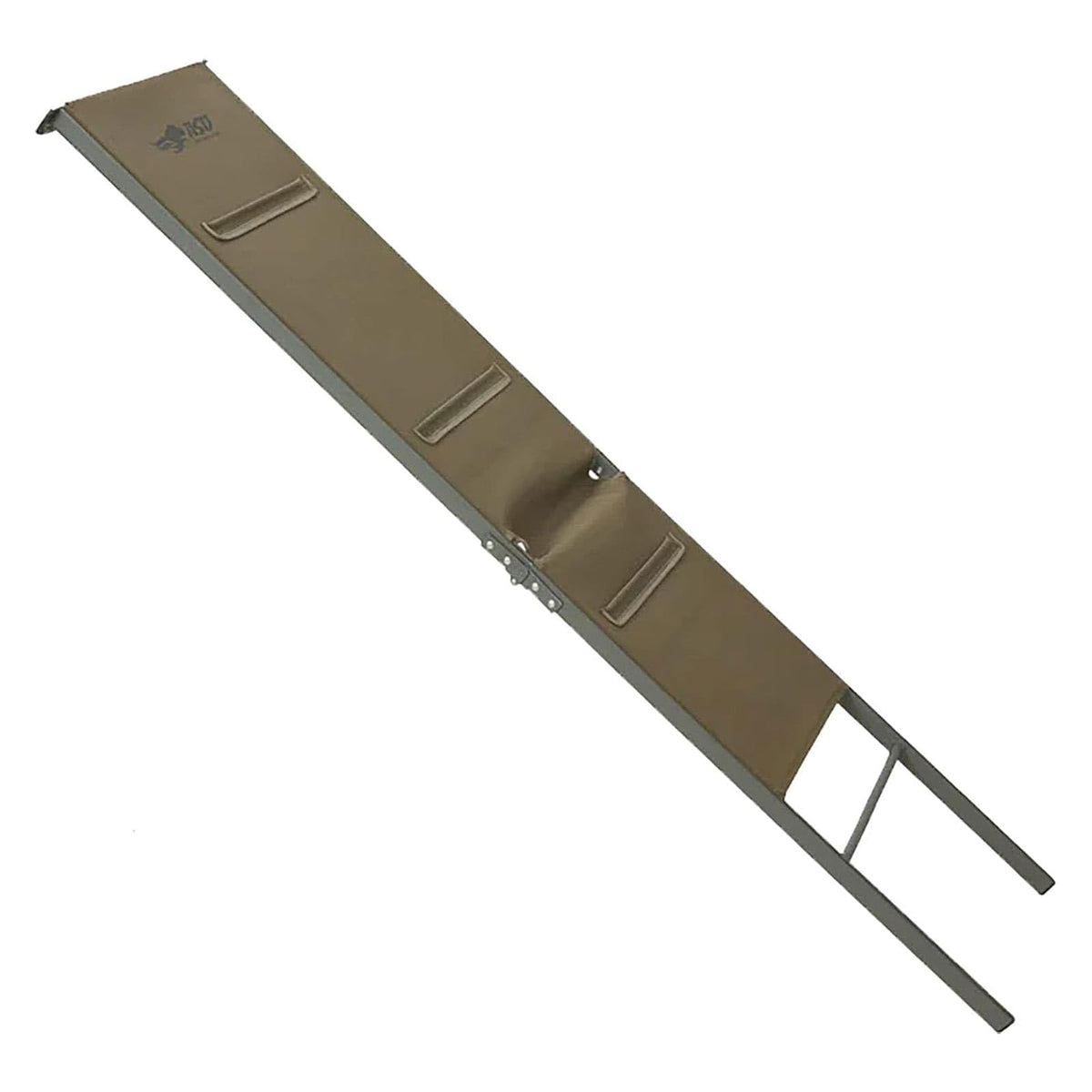 Avery dog ramp for pickup truck side view, sturdy aluminum construction for easy loading.