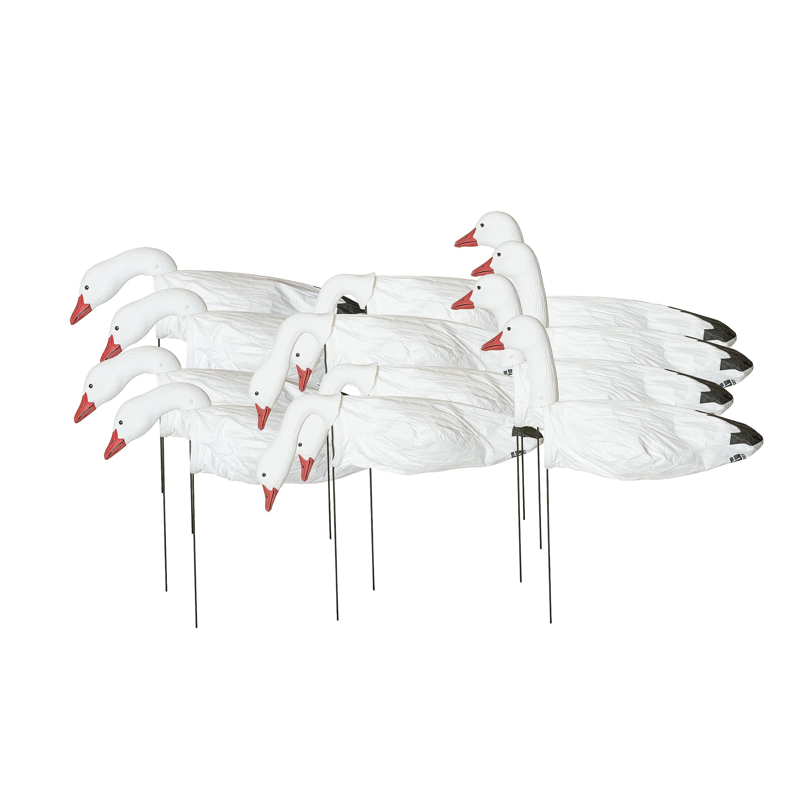 Avery GHG windsock decoy with 3D painted heads for realistic snow goose attraction in field setups.
