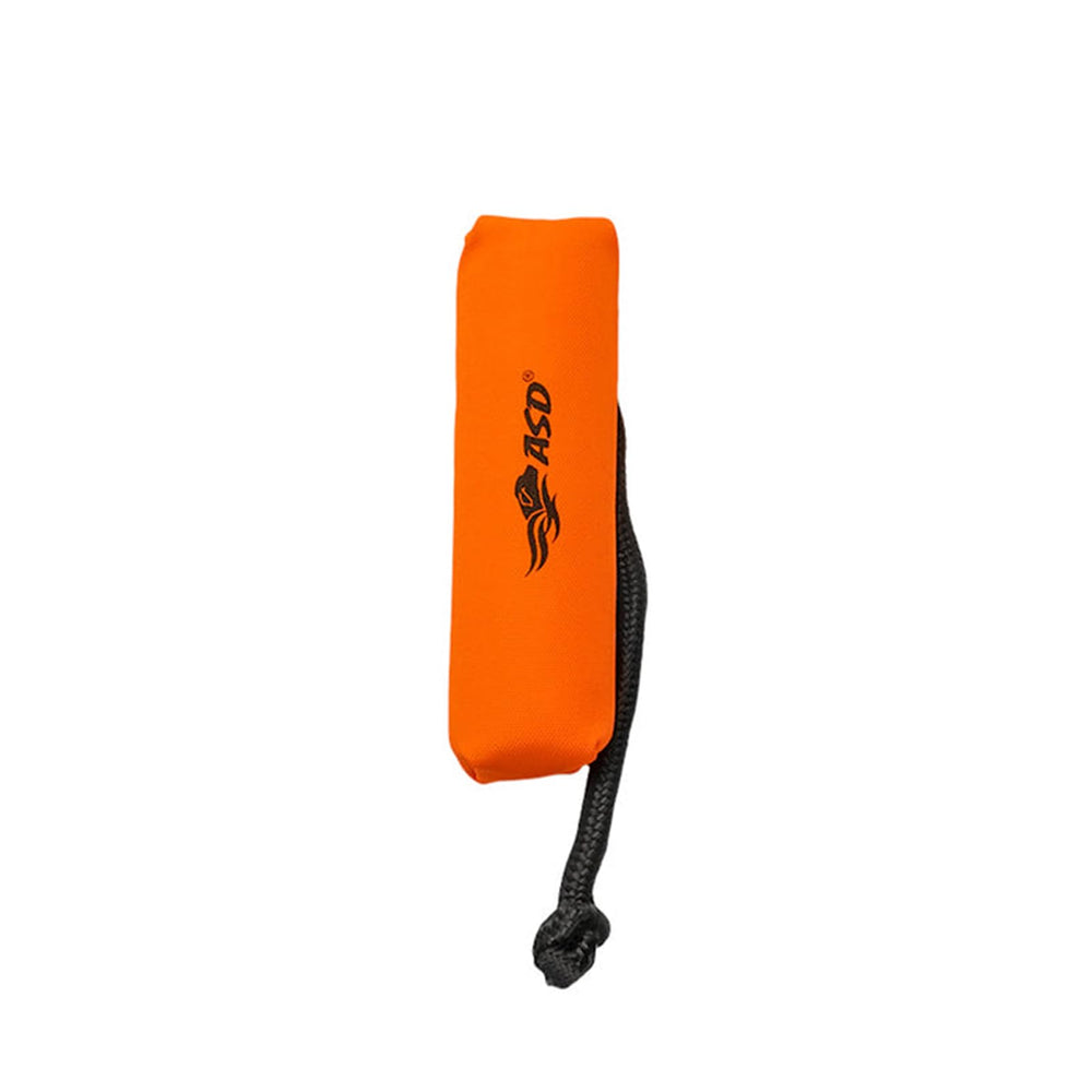 Avery Sporting Dog bumper during water drill, orange 2in, ready for wet retrieves.