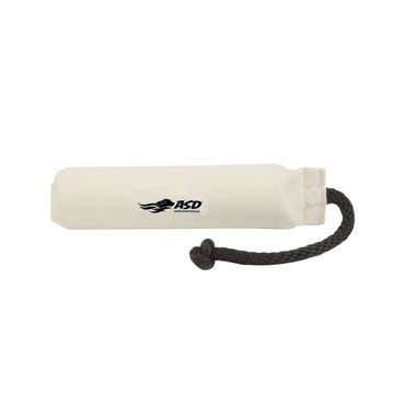 Avery Sporting Dog Canvas Training Bumper, white 2in, front view showing durable construction.