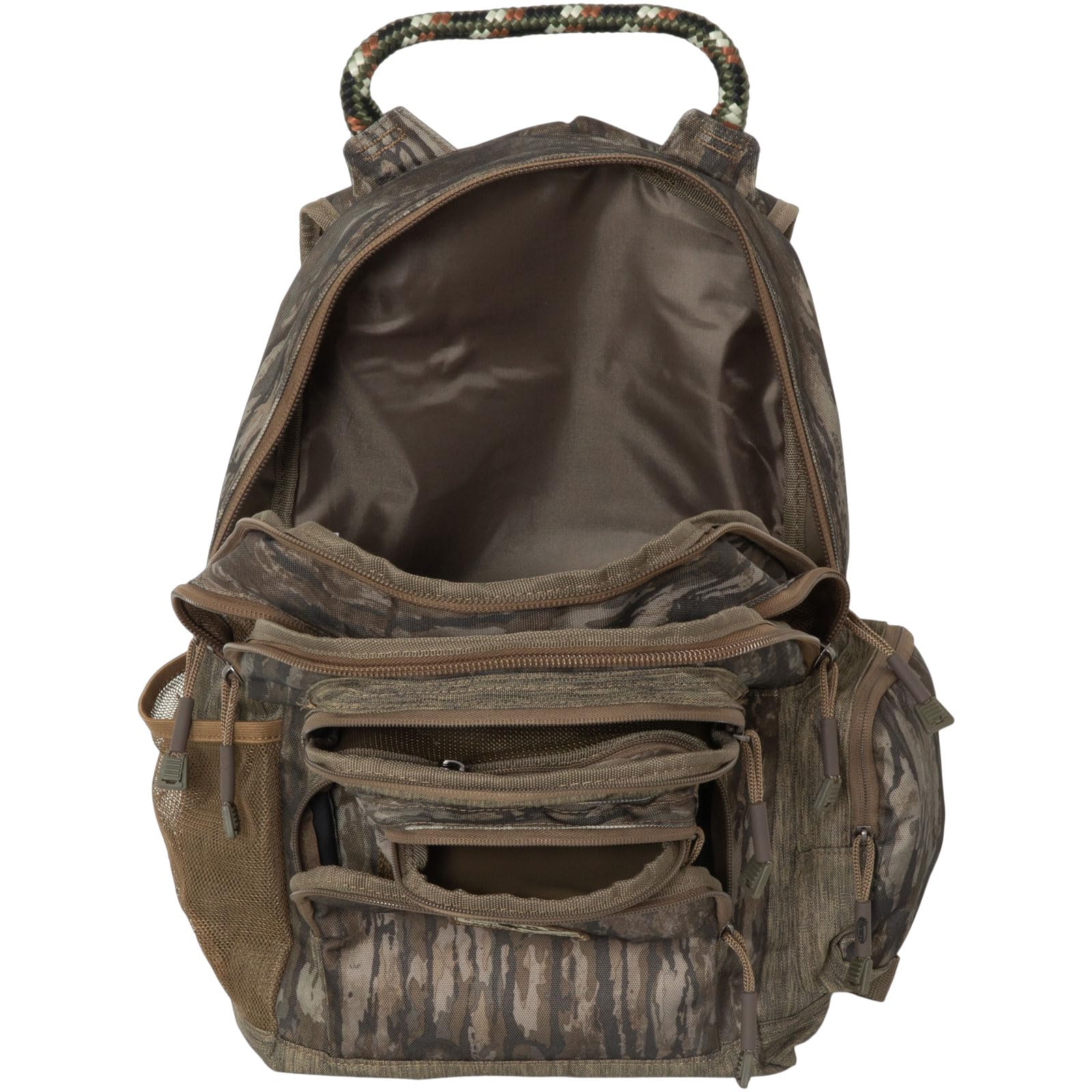 Avery Waterfowler's Day Backpack braided top handle enables fast grabbing.