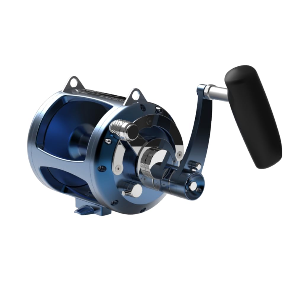 Avet EXW50/2RH-GD reel demonstrates magnetic anti-backlash control on cast.