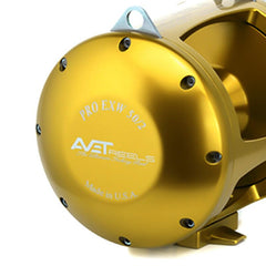 Avet EXW50/2RH-GD reel ready for offshore big-game fishing.