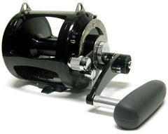 Avet Pro EXW 50/2 Right Hand reel in black, front view highlighting rugged aluminum construction