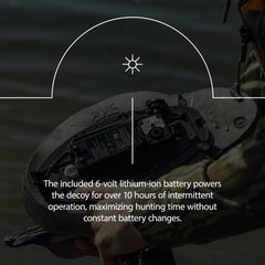 Non-fouling motor in the Avian-X decoy reduces maintenance in long sessions.