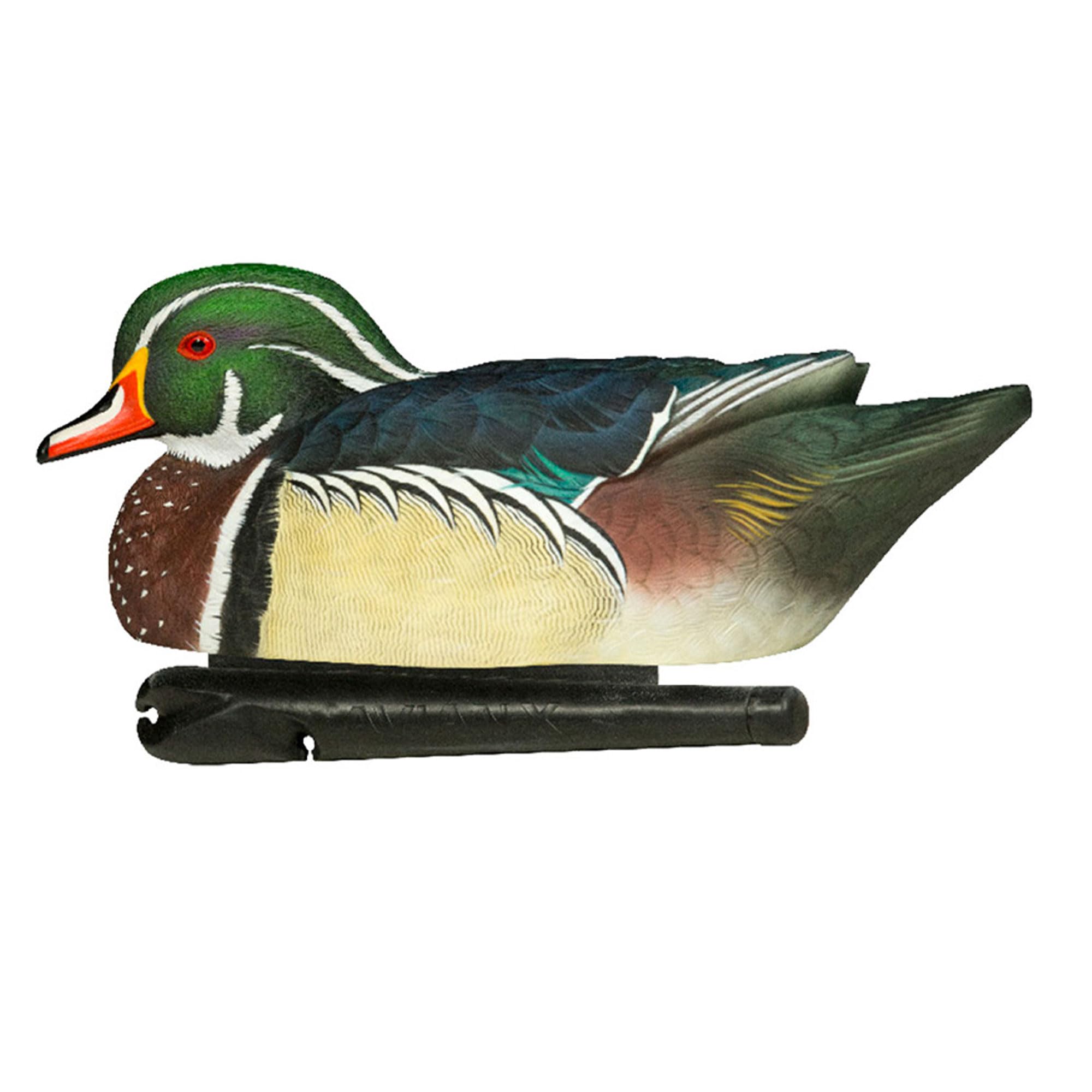Avian-X Topflight wood duck decoy in water demonstrates realistic motion