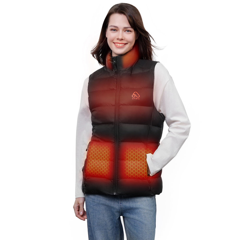 AVIDIA heated vest collar heat panel for targeted warmth on commutes