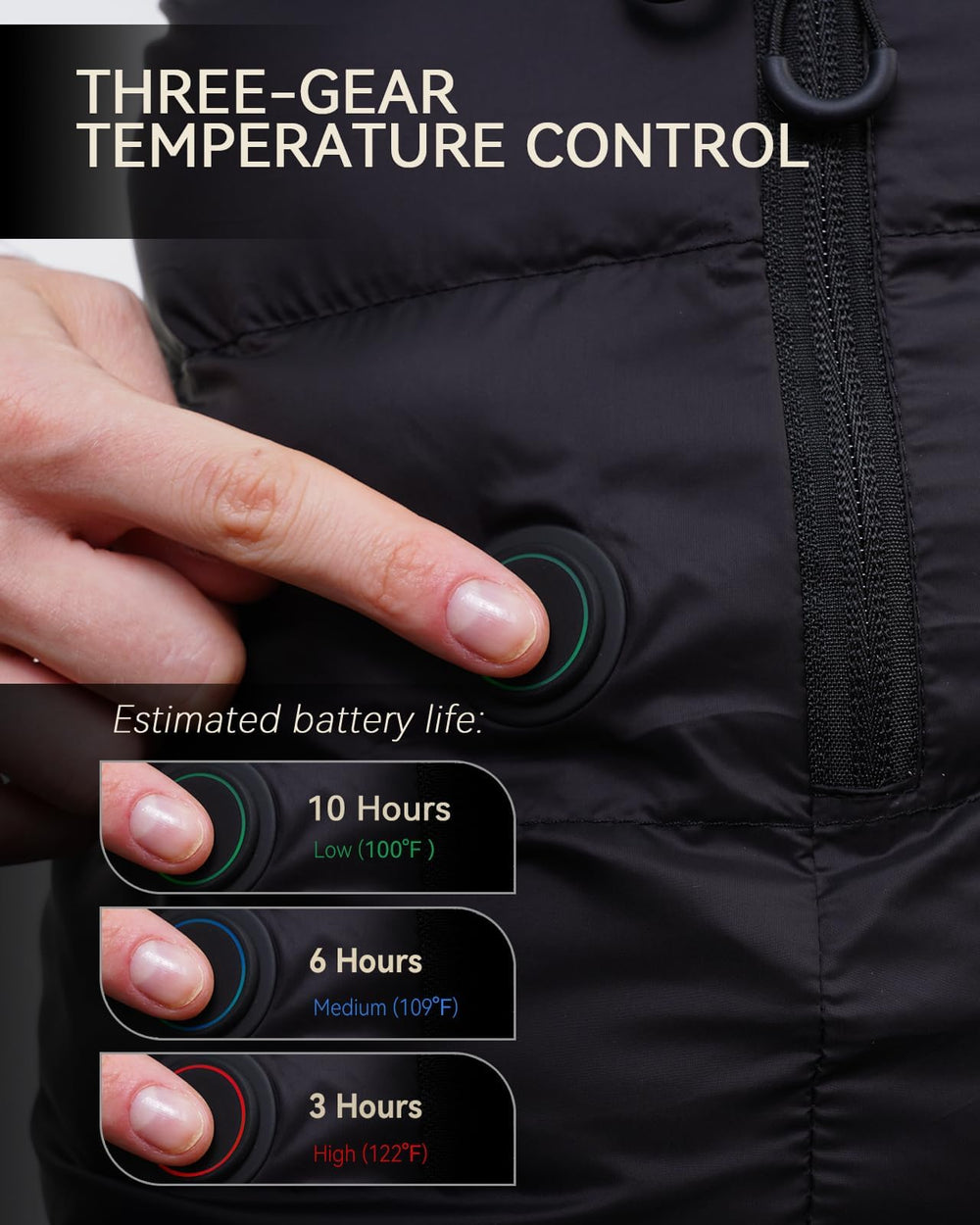 AVIDIA heated vest waterproof lightweight fabric keeps you dry without bulk