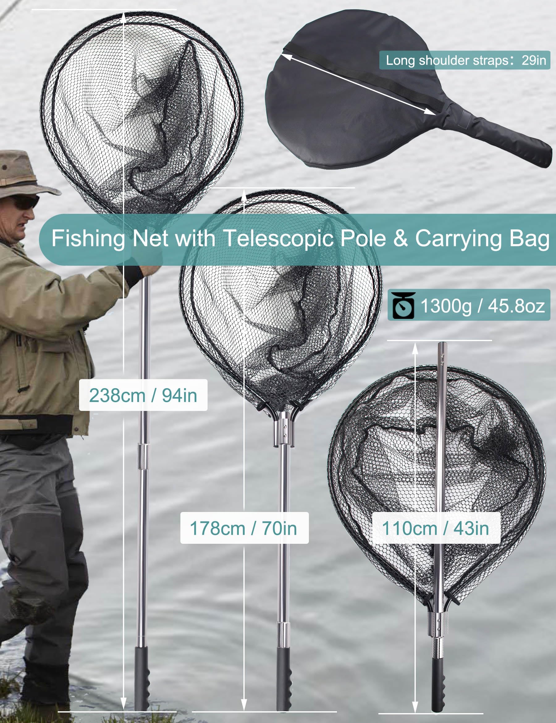 Aluminum alloy frame and hoop of the landing net