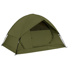 Avocado Green spacious tent rainfly showcases waterproof protection for rainy camping.