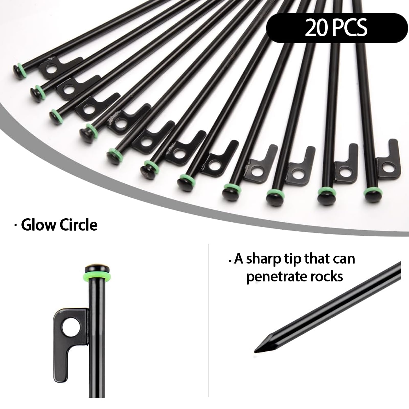 AVOFOREST 12-inch tent stakes in rocky ground demonstrates stable anchoring