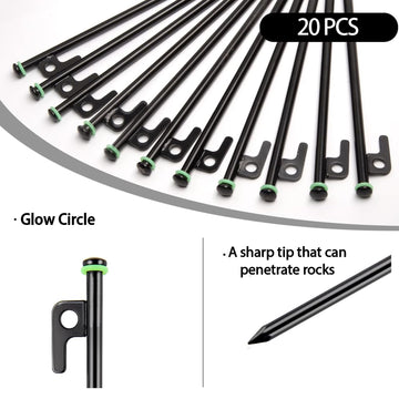 AVOFOREST 12-inch tent stakes in rocky ground demonstrates stable anchoring