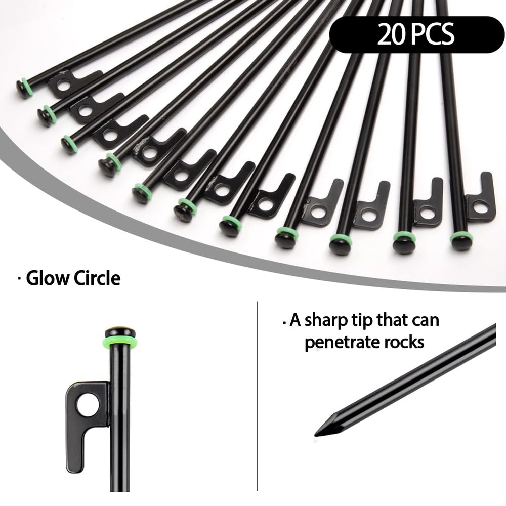 AVOFOREST 12-inch tent stakes in rocky ground demonstrates stable anchoring