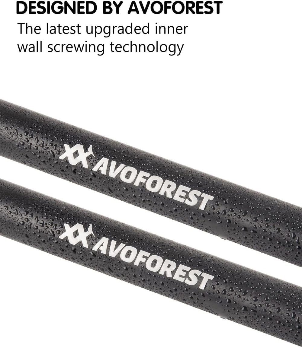 AVOFOREST tarp poles with heavy-duty stakes and wind ropes reinforce stability