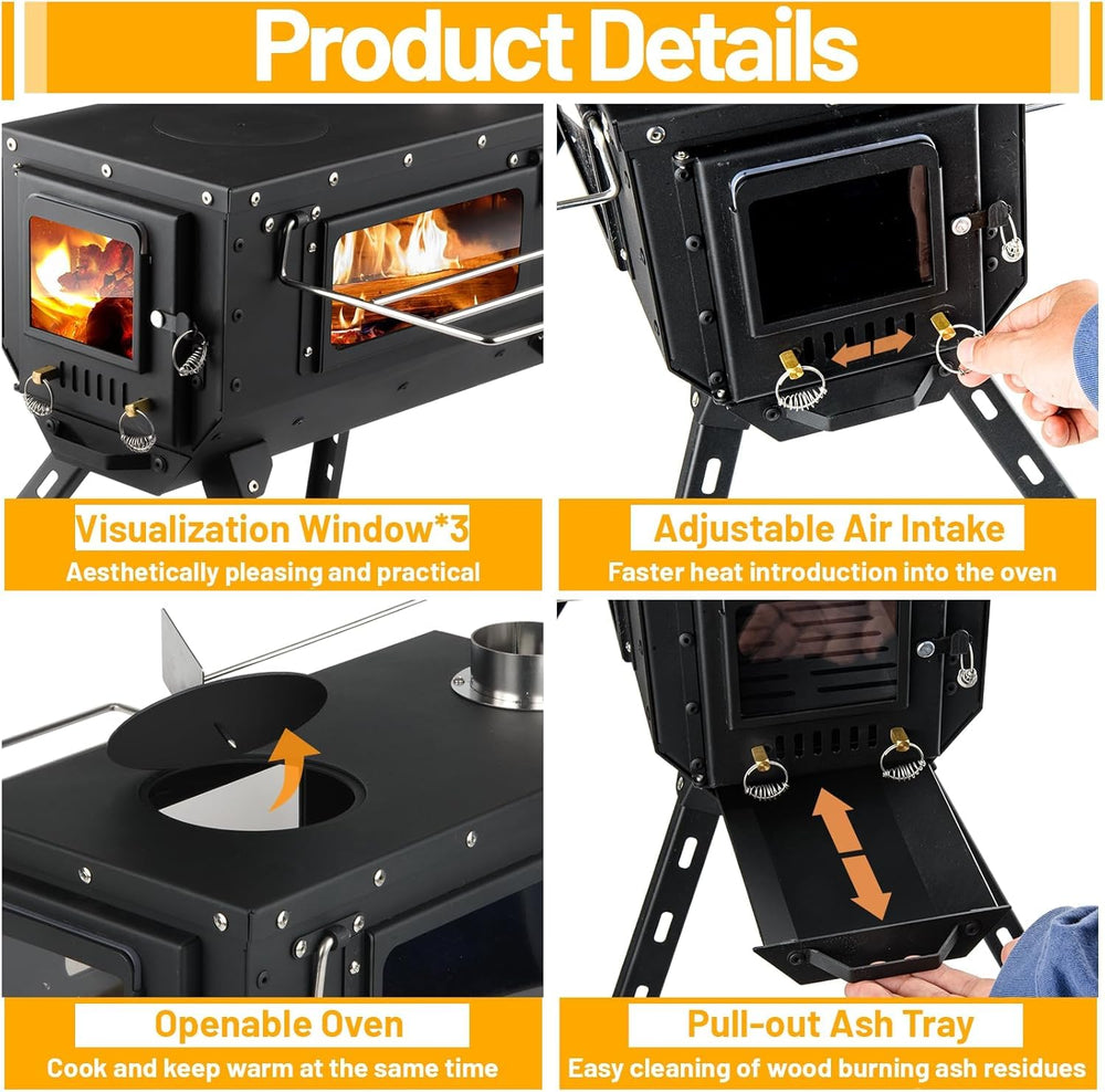 AVOFOREST tent stove ash tray cleaning aids quick cleanup after cooking