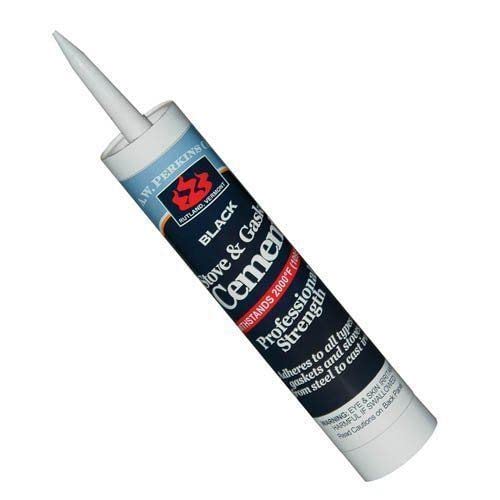 AW Perkins gasket cement used with a caulk gun on wood stove doors.