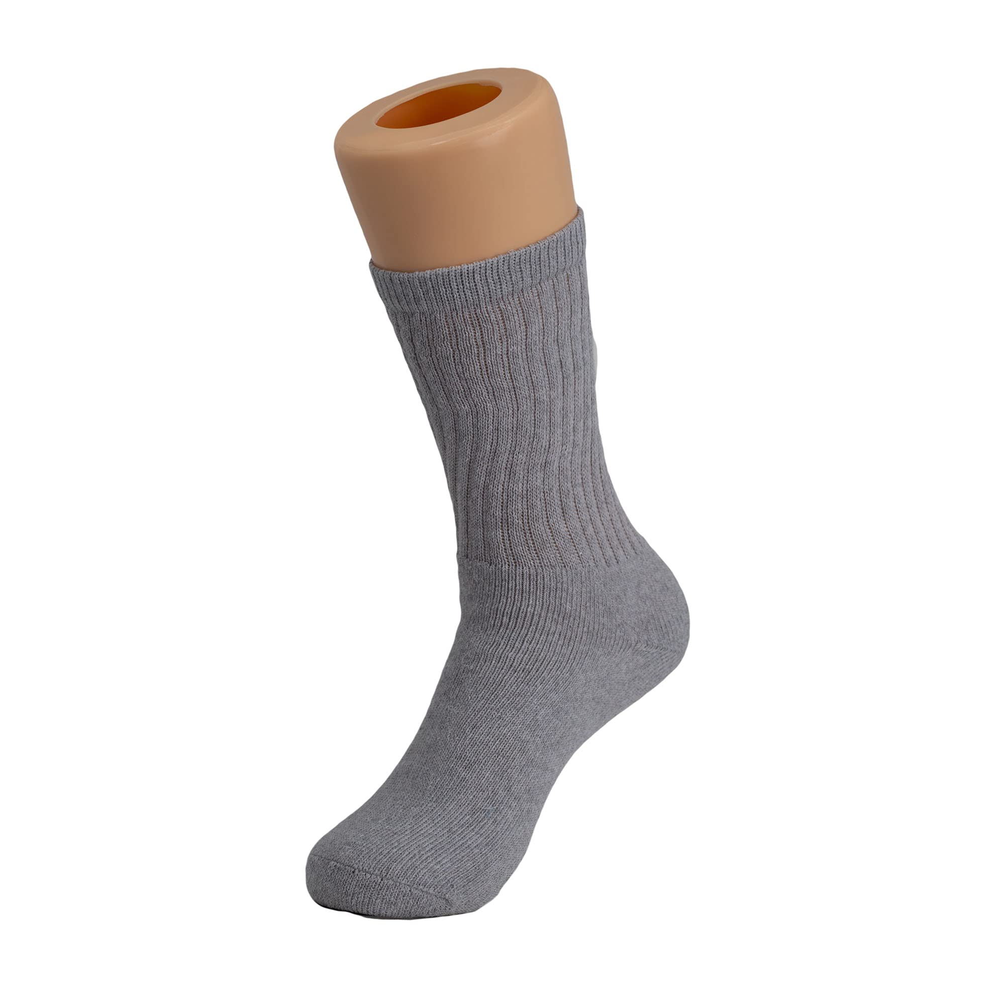 AWS American Made gray crew socks with reinforced heel and toe for durability