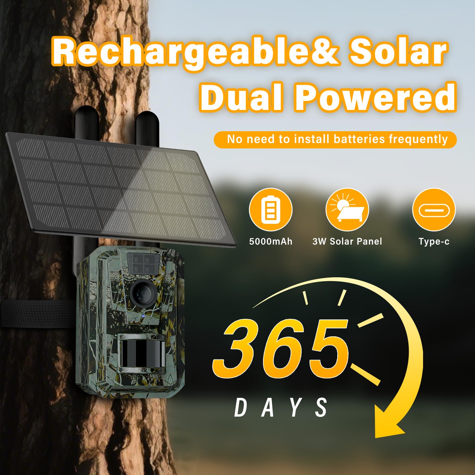 AXB trail camera solar panel keeps cameras powered for extended outdoor monitoring with minimal maintenance.