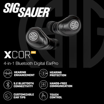 AXIL x SIG SAUER XCOR PRO Ear Buds in-use ambient awareness for safety