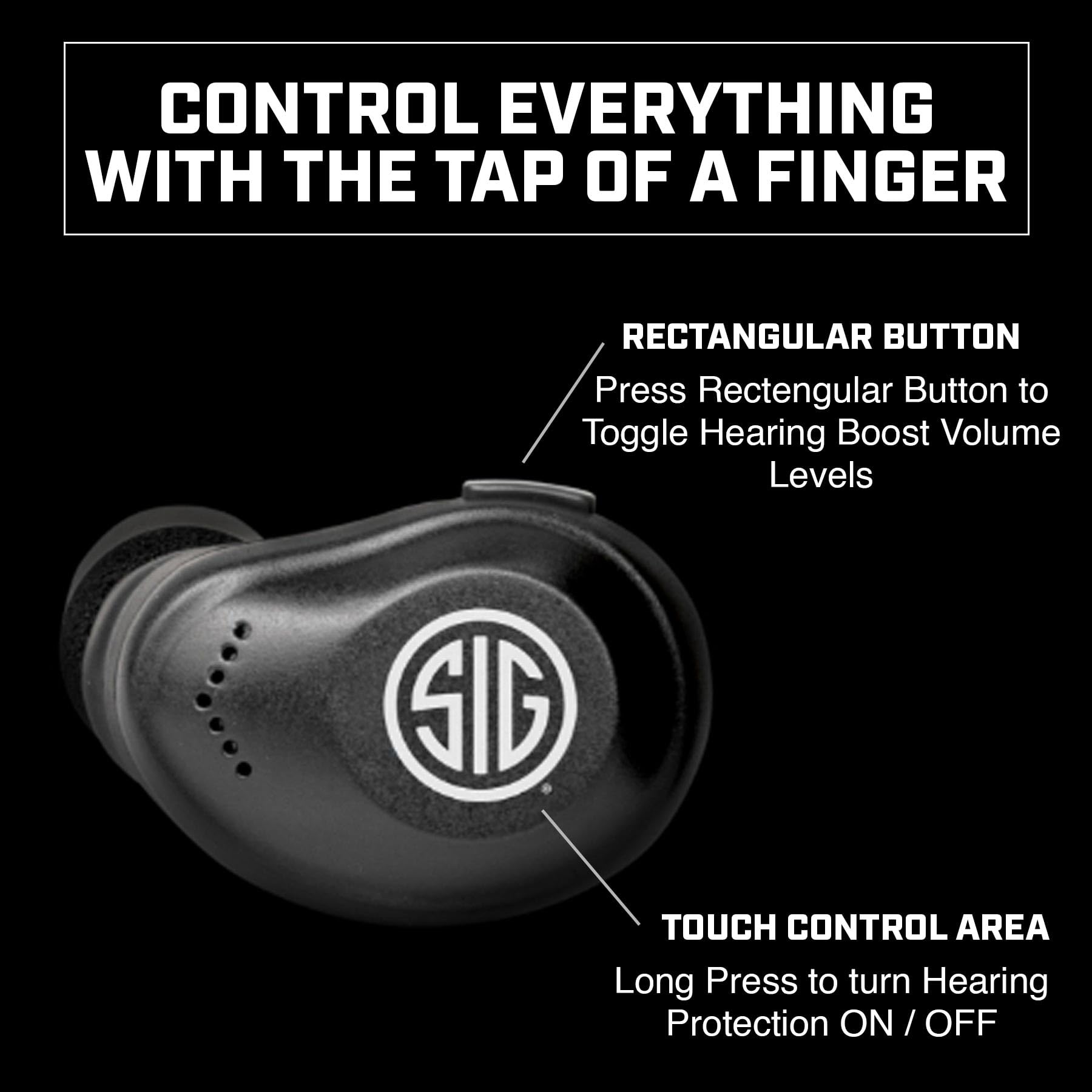 AXIL x SIG SAUER XCOR PRO Ear Buds IP54 rugged protection in harsh environments