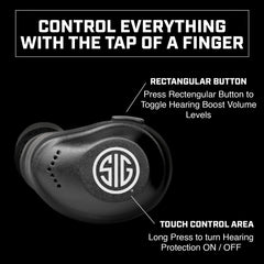 AXIL x SIG SAUER XCOR PRO Ear Buds IP54 rugged protection in harsh environments