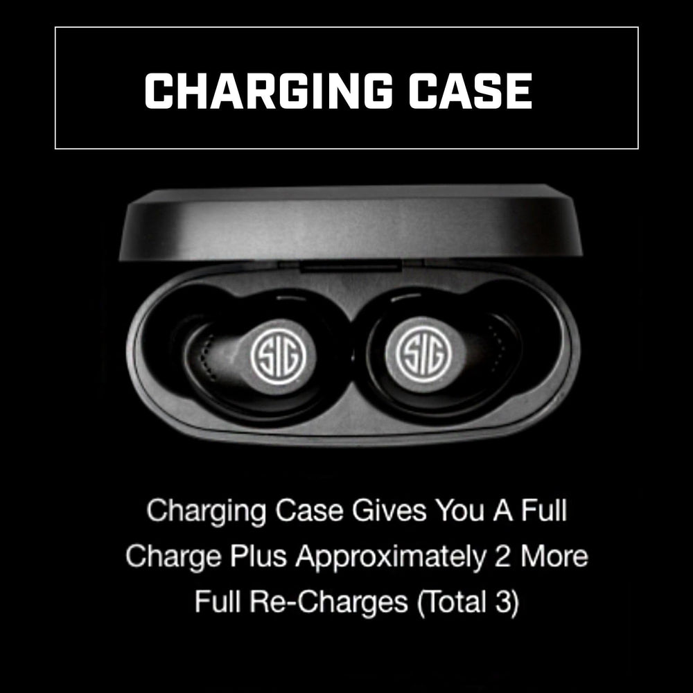 AXIL x SIG SAUER XCOR PRO Ear Buds USB-C charging for quick power ups