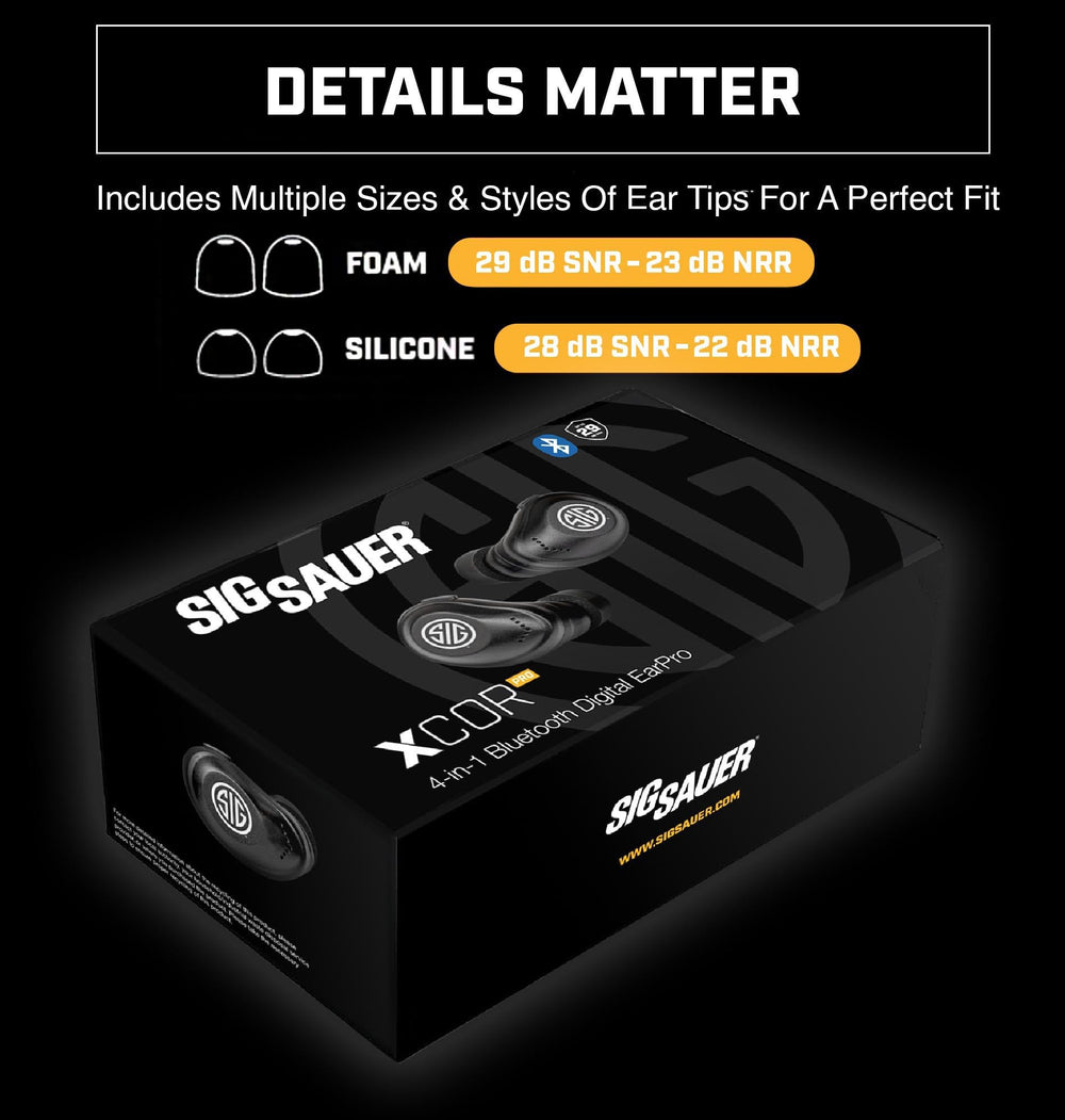 AXIL x SIG SAUER XCOR PRO Ear Buds Hear Control ambient sound with compression