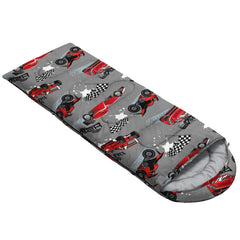 Axolotl sleeping bag opened as blanket for picnic or indoor use