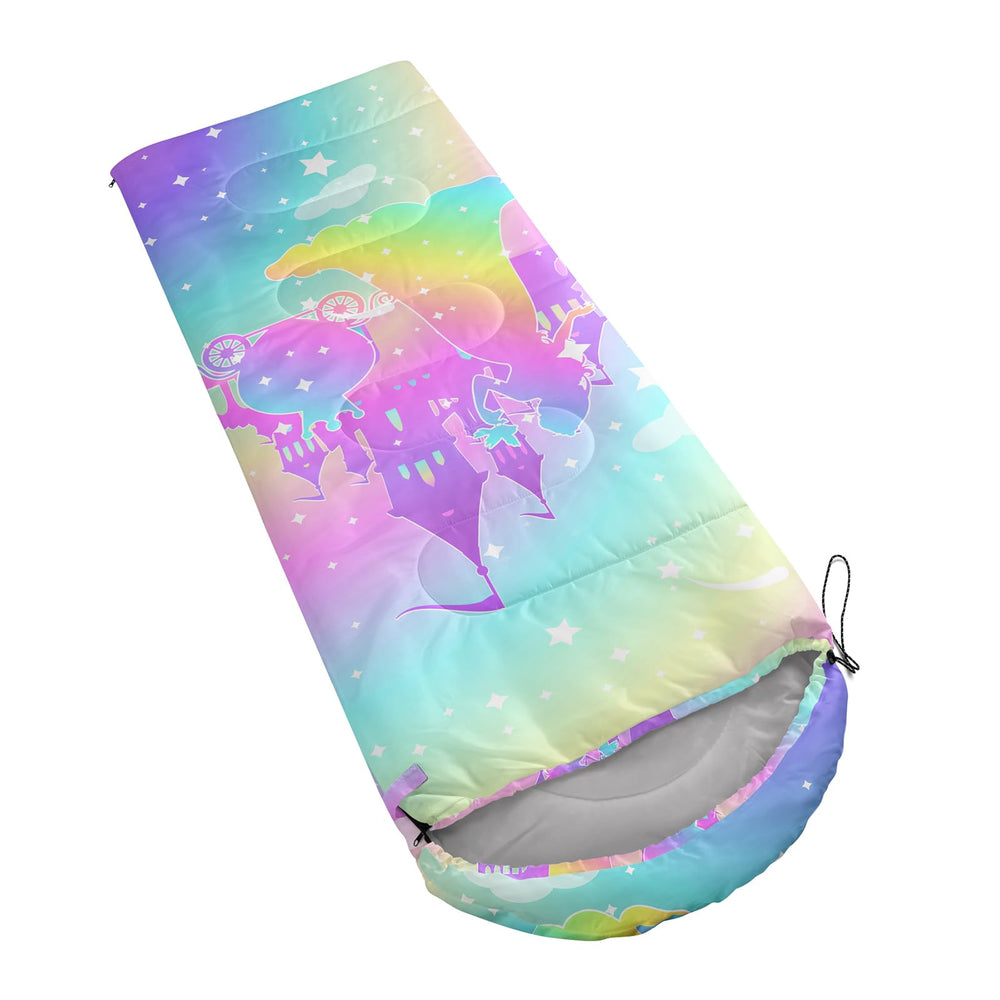Axolotl Princess sleeping bag with drawstring closure secures warmth outdoors