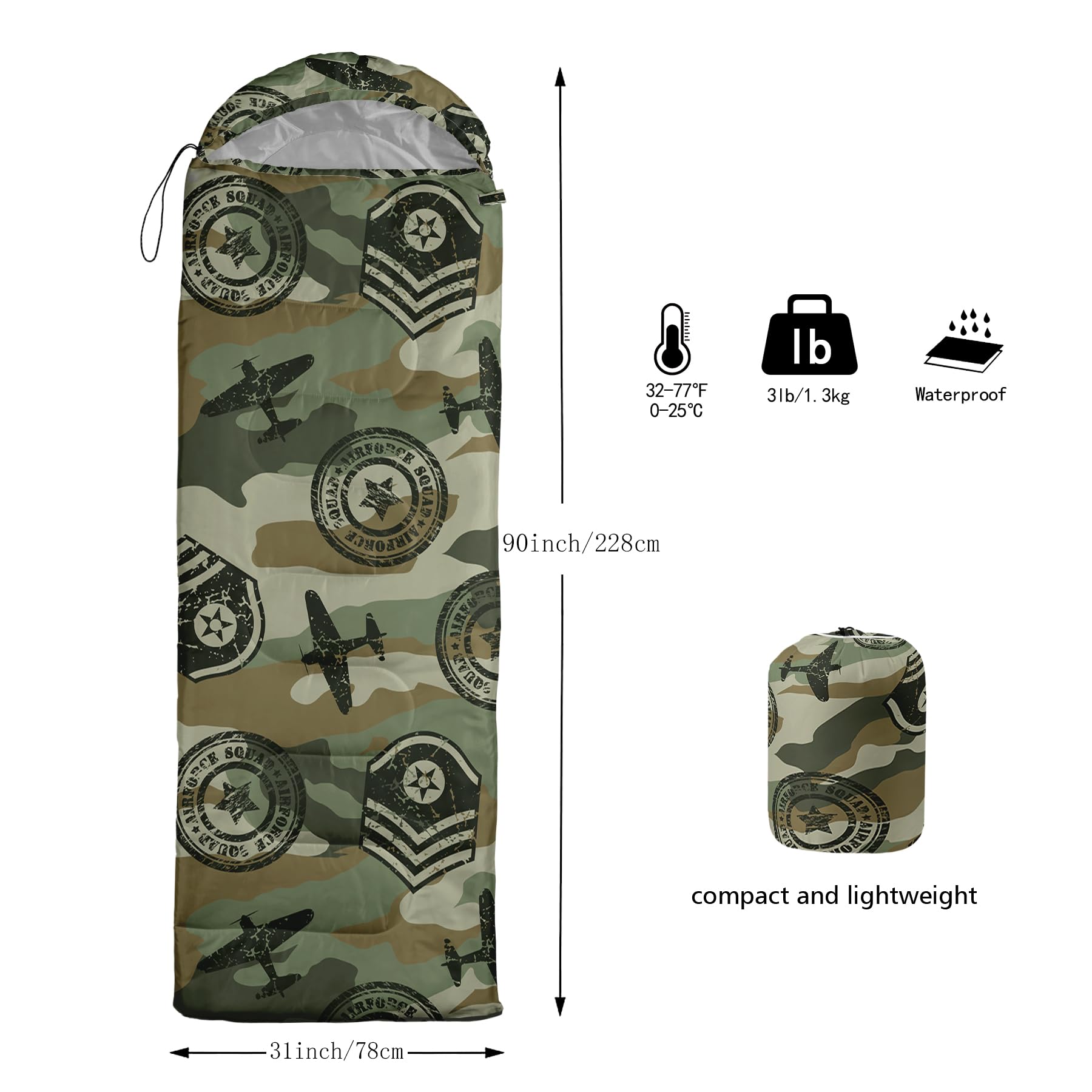 Axolotl sleeping bag compressed in a lightweight compression sack for travel.