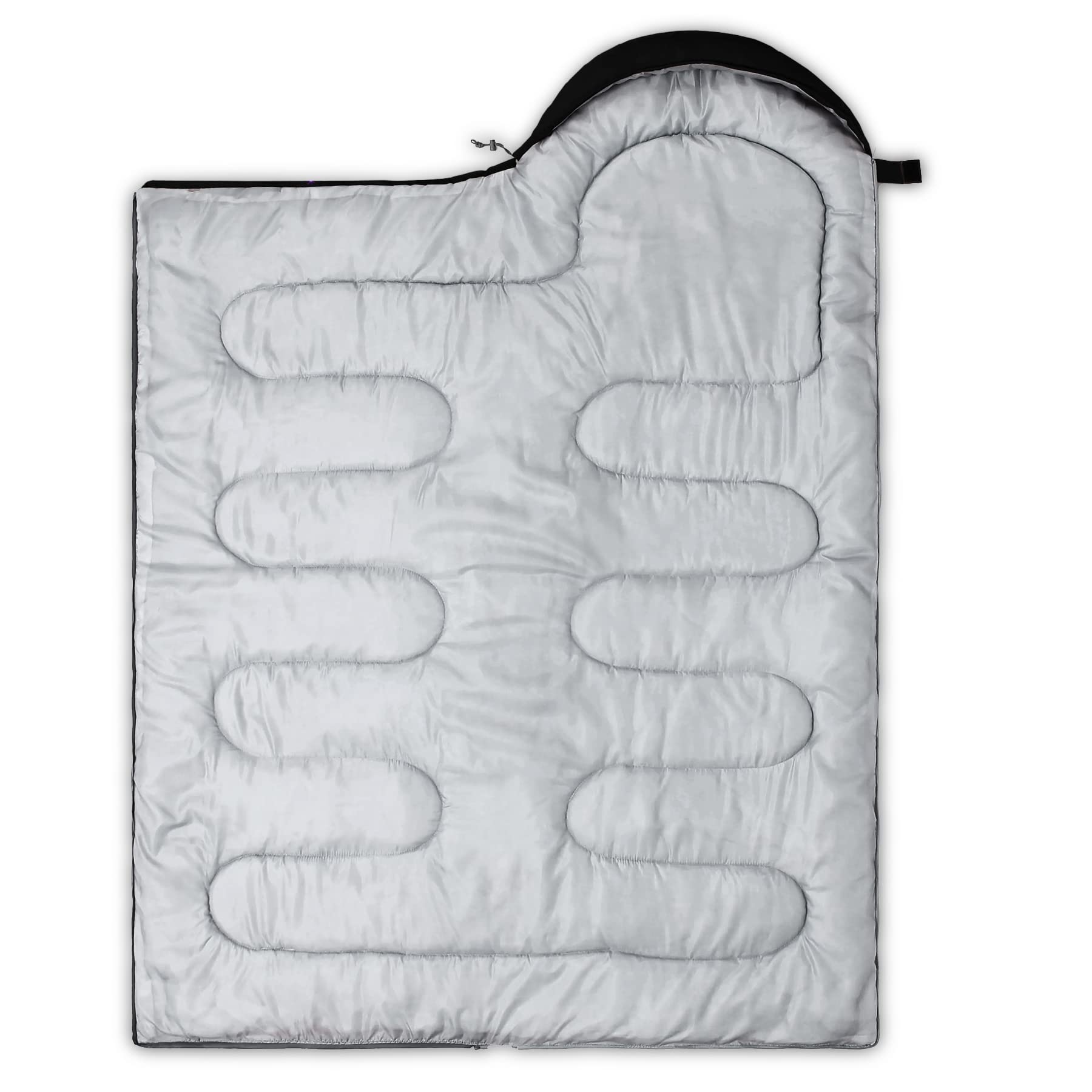 Axolotl sleeping bag purple butterfly closeup, waterproof exterior for damp nights.