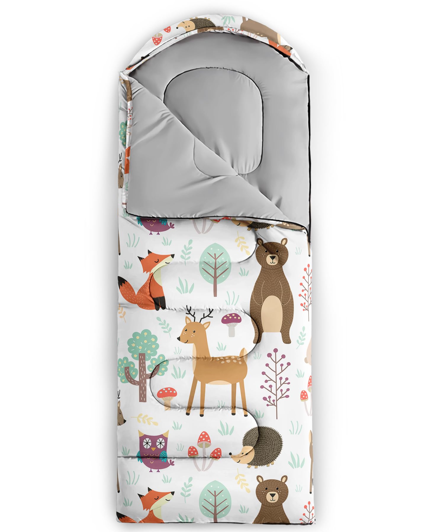 Axolotl sleeping bag in pack shows quick, easy care and storage.