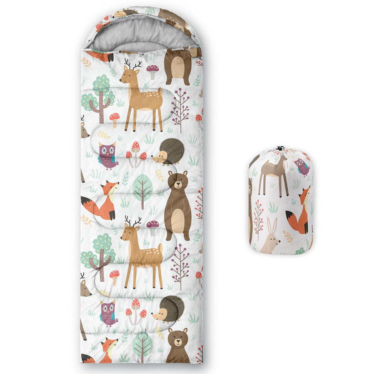 Axolotl sleeping bag side view shows compact, lightweight warmth for camping.