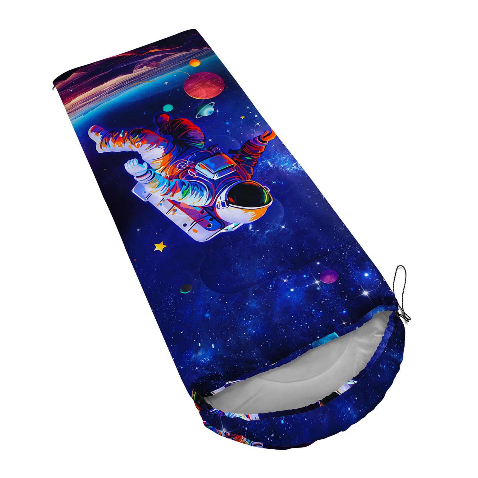 Axolotl zipper-full-open sleeping bag converts to a picnic blanket
