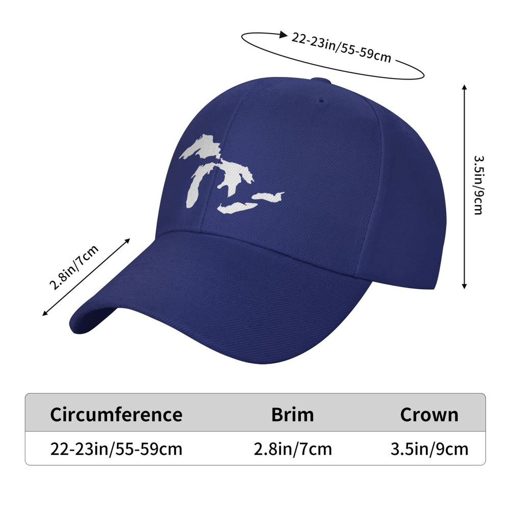 AXXOR Michigan Great Lakes map blue hat fabric detail emphasizing breathability