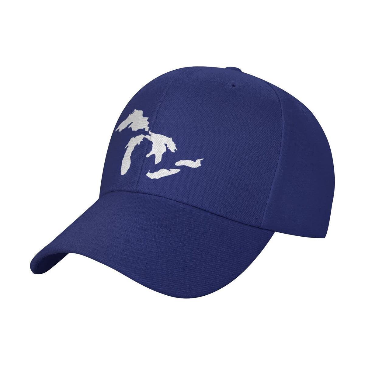AXXOR Michigan Great Lakes map baseball hat blue front view, stylish everyday wear